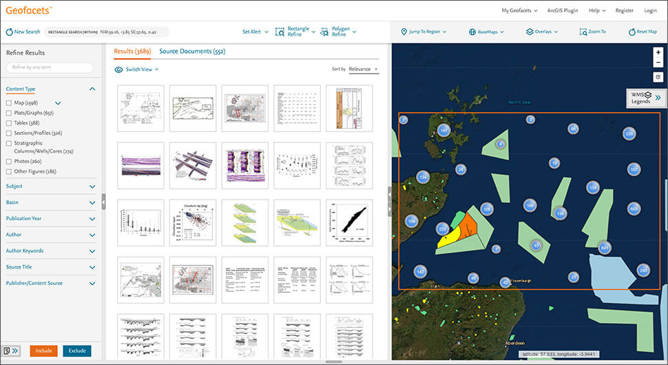 screenshot of Elsevier Geofacets